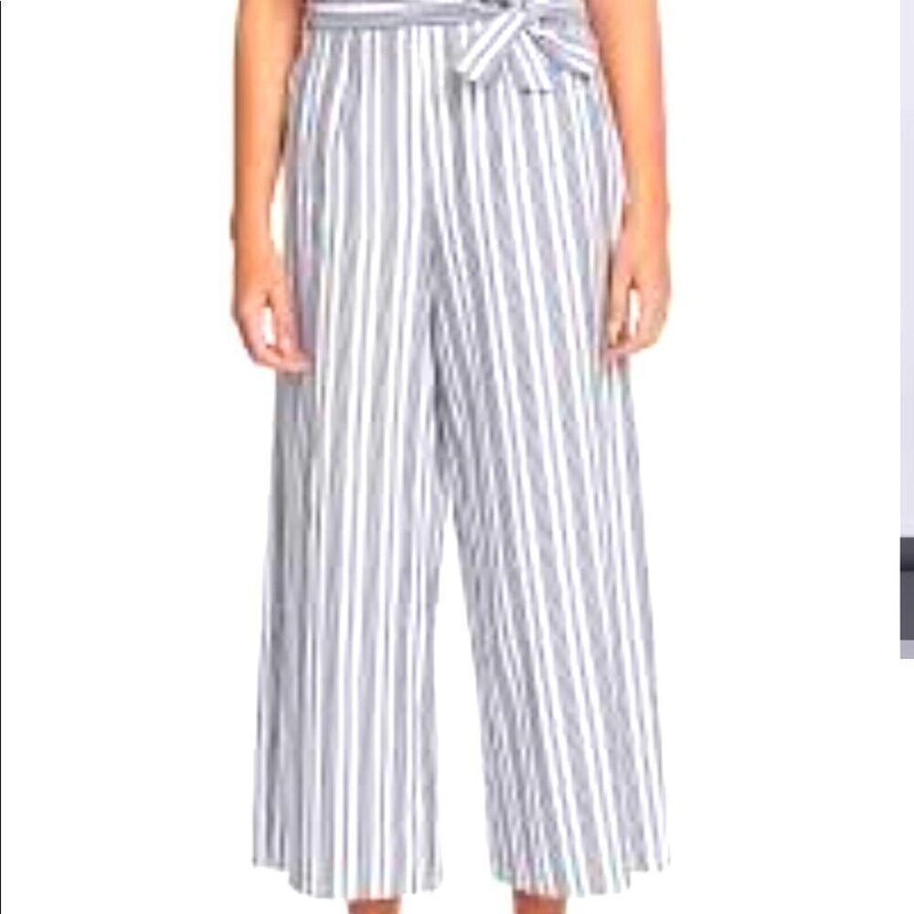 1.State Yarn Dye Wide leg striped Pants SZ Sm-NEW